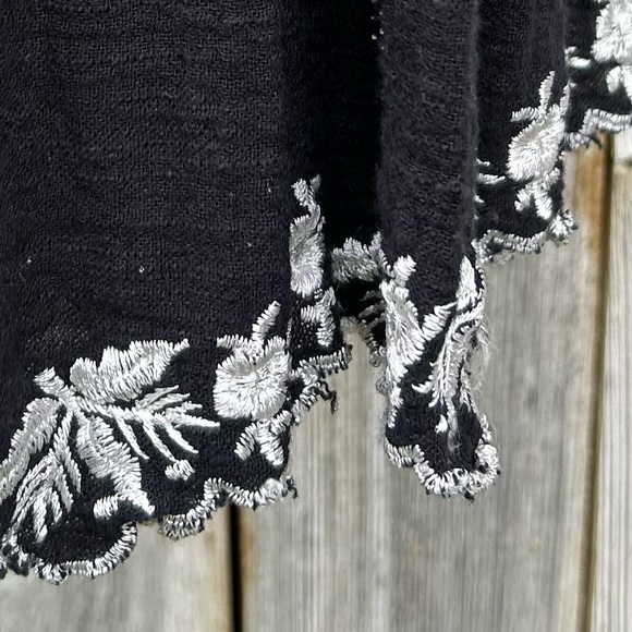 Free People Santiago Floral Embroidered Dress Black White XS - Picture 13 of 15